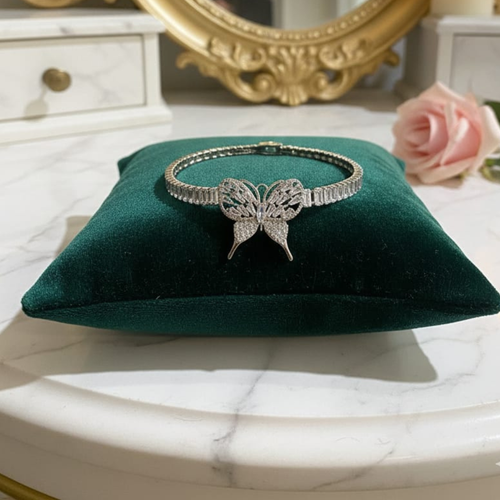 Butterfly Bracelet with Silver Crystal